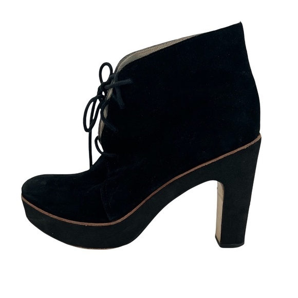 Michael Kors Black Leather Suede Platform Booties Size 7 1/2 Women’s - Picture 5 of 12